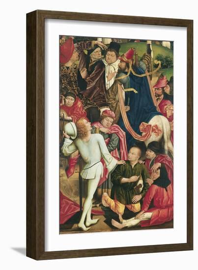 Knights and Soldiers Playing Dice for Christ's Robe-Derick Baegert-Framed Giclee Print