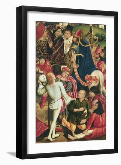 Knights and Soldiers Playing Dice for Christ's Robe-Derick Baegert-Framed Premium Giclee Print