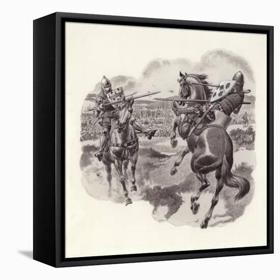 Knights at the Battle of Poitiers-Pat Nicolle-Framed Stretched Canvas