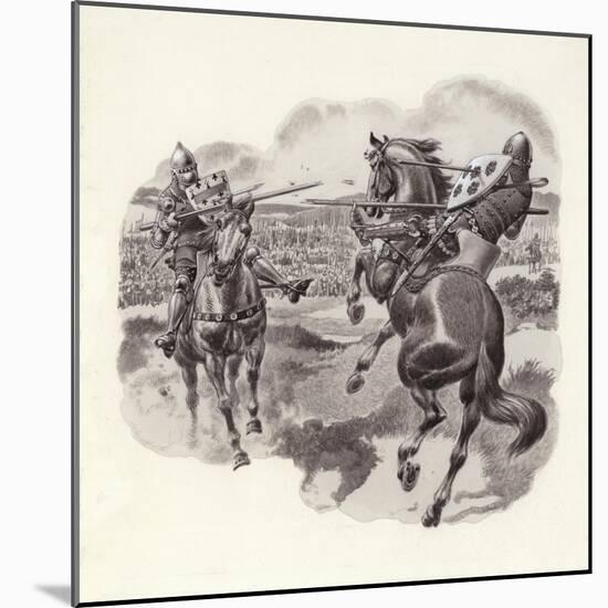 Knights at the Battle of Poitiers-Pat Nicolle-Mounted Giclee Print