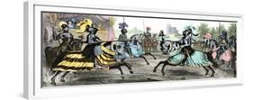 Knights Competing in a Tournament, Middle Ages-null-Framed Premium Giclee Print