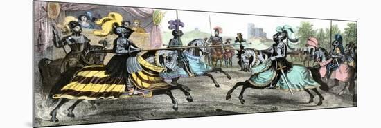 Knights Competing in a Tournament, Middle Ages-null-Mounted Premium Giclee Print