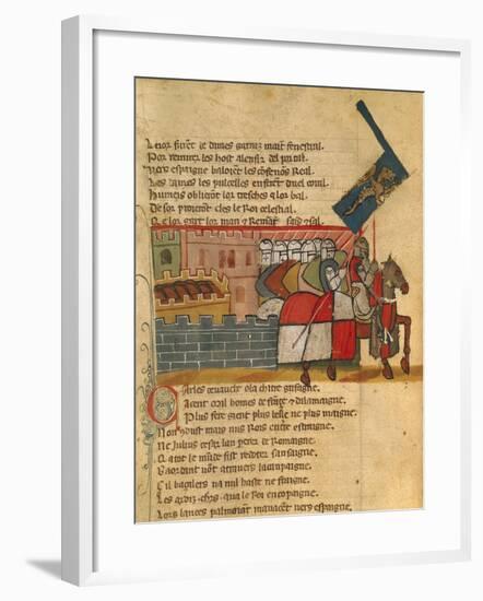 Knights Departing, Miniature from the Entree D'Espagne Manuscript-null-Framed Giclee Print