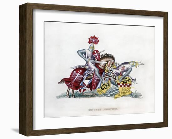 Knights Fighting, C1260-Henry Shaw-Framed Giclee Print