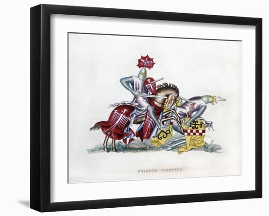 Knights Fighting, C1260-Henry Shaw-Framed Giclee Print