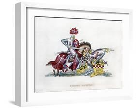 Knights Fighting, C1260-Henry Shaw-Framed Giclee Print