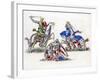 Knights Fighting, C1260-Henry Shaw-Framed Giclee Print