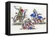 Knights Fighting, C1260-Henry Shaw-Framed Stretched Canvas