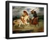 Knights Fighting in the Countryside-Eugene Delacroix-Framed Giclee Print