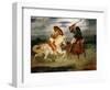 Knights Fighting in the Countryside-Eugene Delacroix-Framed Giclee Print