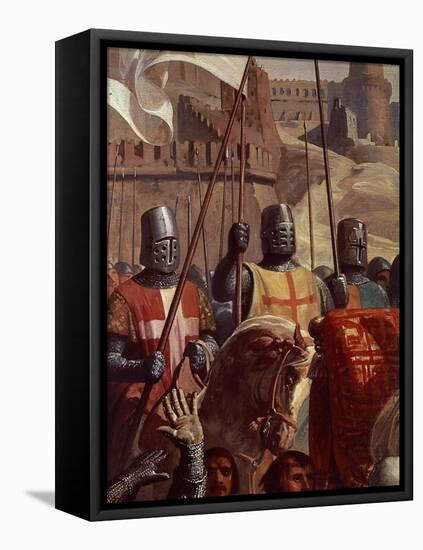 Knights, from Battle of Ascalon, 18 November 1177-Charles-Philippe Lariviere-Framed Stretched Canvas