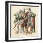 Knights in Armor Prepared for Battle at the Time of the Norman Invasion of England, 1066-null-Framed Giclee Print