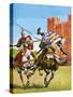 Knights Jousting-English School-Stretched Canvas
