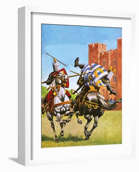 Knights Jousting-English School-Framed Giclee Print