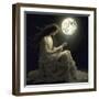 Knitting for the Moon-Sasha-Framed Giclee Print