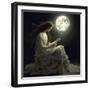 Knitting for the Moon-Sasha-Framed Giclee Print