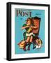 "Knitting for the War Effort," Saturday Evening Post Cover, June 6, 1942-James W. Schucker-Framed Premium Giclee Print