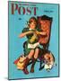 "Knitting for the War Effort," Saturday Evening Post Cover, June 6, 1942-James W. Schucker-Mounted Premium Giclee Print