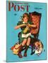 "Knitting for the War Effort," Saturday Evening Post Cover, June 6, 1942-James W. Schucker-Mounted Giclee Print