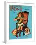 "Knitting for the War Effort," Saturday Evening Post Cover, June 6, 1942-James W. Schucker-Framed Premium Giclee Print