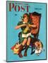 "Knitting for the War Effort," Saturday Evening Post Cover, June 6, 1942-James W. Schucker-Mounted Giclee Print