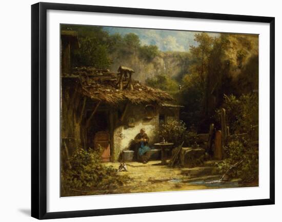 Knitting Hermit, 1860-1870S-Carl Spitzweg-Framed Giclee Print