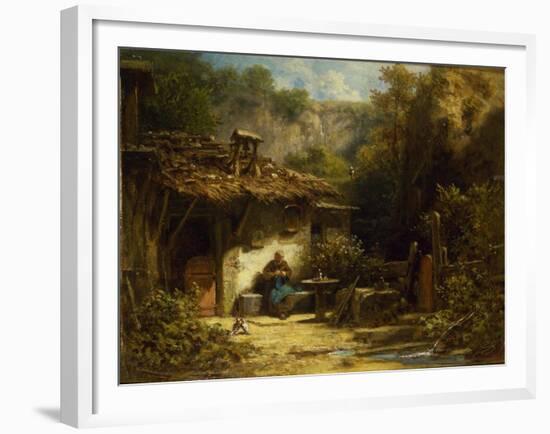 Knitting Hermit, 1860-1870S-Carl Spitzweg-Framed Giclee Print