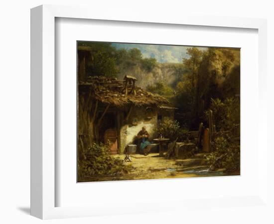 Knitting Hermit, 1860-1870S-Carl Spitzweg-Framed Giclee Print