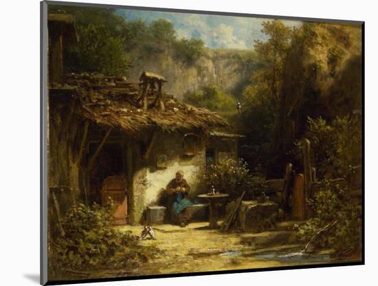 Knitting Hermit, 1860-1870S-Carl Spitzweg-Mounted Giclee Print