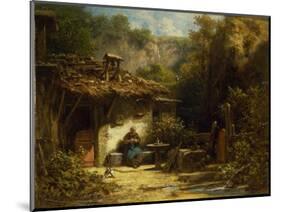 Knitting Hermit, 1860-1870S-Carl Spitzweg-Mounted Giclee Print