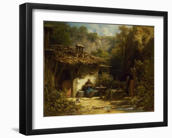 Knitting Hermit, 1860-1870S-Carl Spitzweg-Framed Giclee Print