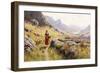 Knitting in a Norwegian Landscape-Hans Dahl-Framed Giclee Print