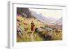 Knitting in a Norwegian Landscape-Hans Dahl-Framed Giclee Print