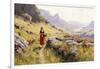 Knitting in a Norwegian Landscape-Hans Dahl-Framed Giclee Print