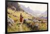 Knitting in a Norwegian Landscape-Hans Dahl-Framed Giclee Print