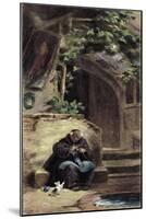 Knitting Monk-Carl Spitzweg-Mounted Giclee Print