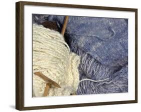 Knitting Needles and Handspun Wool at a Yorktown Reenactment, Virginia-null-Framed Photographic Print