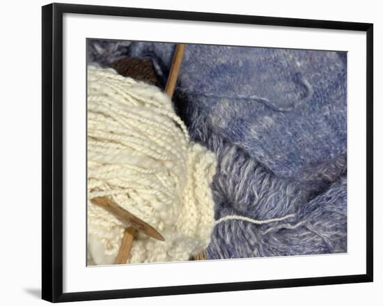 Knitting Needles and Handspun Wool at a Yorktown Reenactment, Virginia-null-Framed Photographic Print