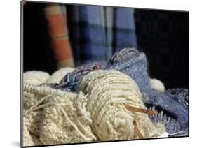 Knitting Needles and Handspun Wool at a Yorktown Reenactment, Virginia-null-Mounted Photographic Print