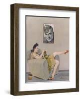 Knitting Sweetheart-null-Framed Photographic Print