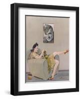 Knitting Sweetheart-null-Framed Photographic Print