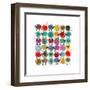 Knitting Yarn Balls and Sheep Abstract Square Composition. Vector EPS 8 Graphic Illustration of Bri-Popmarleo-Framed Art Print