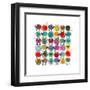 Knitting Yarn Balls and Sheep Abstract Square Composition. Vector EPS 8 Graphic Illustration of Bri-Popmarleo-Framed Art Print