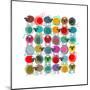 Knitting Yarn Balls and Sheep Abstract Square Composition. Vector EPS 8 Graphic Illustration of Bri-Popmarleo-Mounted Art Print