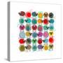 Knitting Yarn Balls and Sheep Abstract Square Composition. Vector EPS 8 Graphic Illustration of Bri-Popmarleo-Stretched Canvas