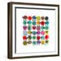 Knitting Yarn Balls and Sheep Abstract Square Composition. Vector EPS 8 Graphic Illustration of Bri-Popmarleo-Framed Premium Giclee Print