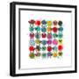 Knitting Yarn Balls and Sheep Abstract Square Composition. Vector EPS 8 Graphic Illustration of Bri-Popmarleo-Framed Premium Giclee Print