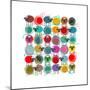 Knitting Yarn Balls and Sheep Abstract Square Composition. Vector EPS 8 Graphic Illustration of Bri-Popmarleo-Mounted Premium Giclee Print