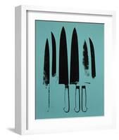 Knives, c. 1981-82 (Aqua)-Andy Warhol-Framed Giclee Print