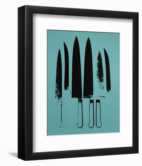 Knives, c. 1981-82 (Aqua)-Andy Warhol-Framed Art Print